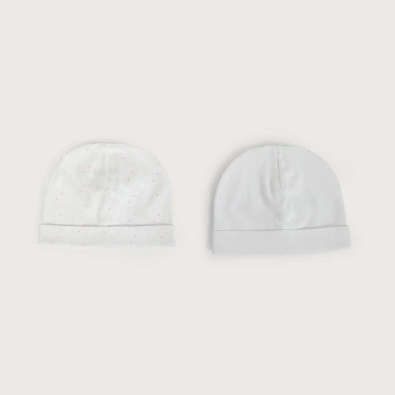 Pack de 2 gorros algodón de bebe niña