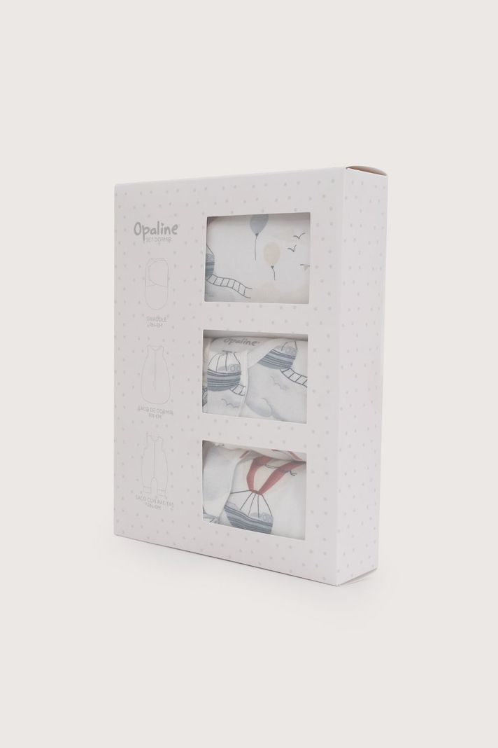 Pack dormir: swaddle, saco dormir, saco dormir patitas Niño Opaline