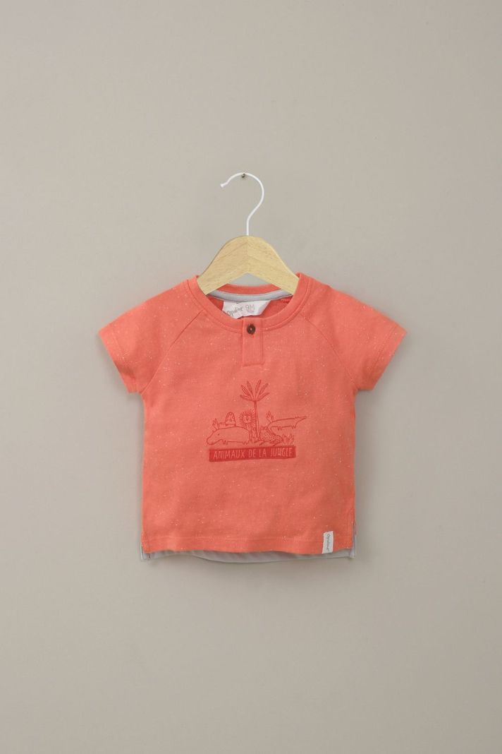 Polera manga corta roja de nino