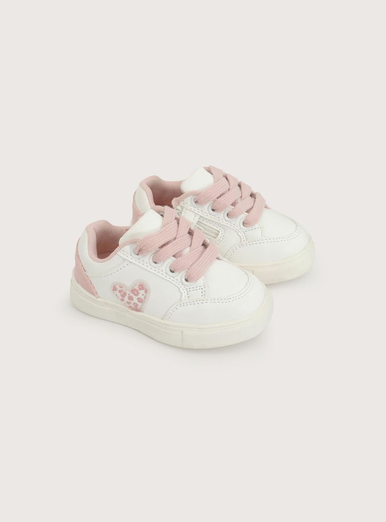Zapatilla Urbana Blanca Rosada Niña