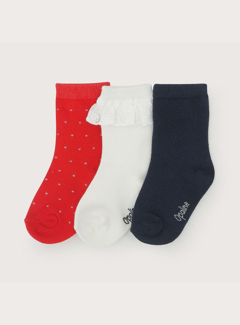 Pack De 3 Calcetines Con Vuelos  De Nina