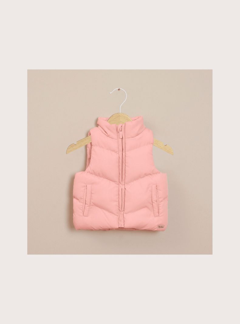 Parka sin mangas rosada para niña