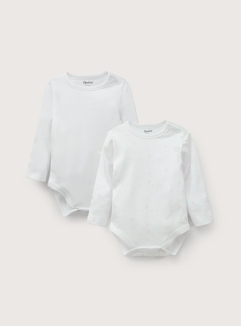 Pack 2 Body Algodón Rosado Bebé Niña Opaline