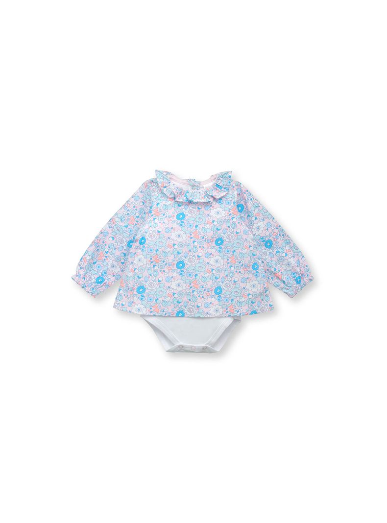 Body Bebé Blusa Flores Rosado (Rn A 9 Meses) Opaline-0