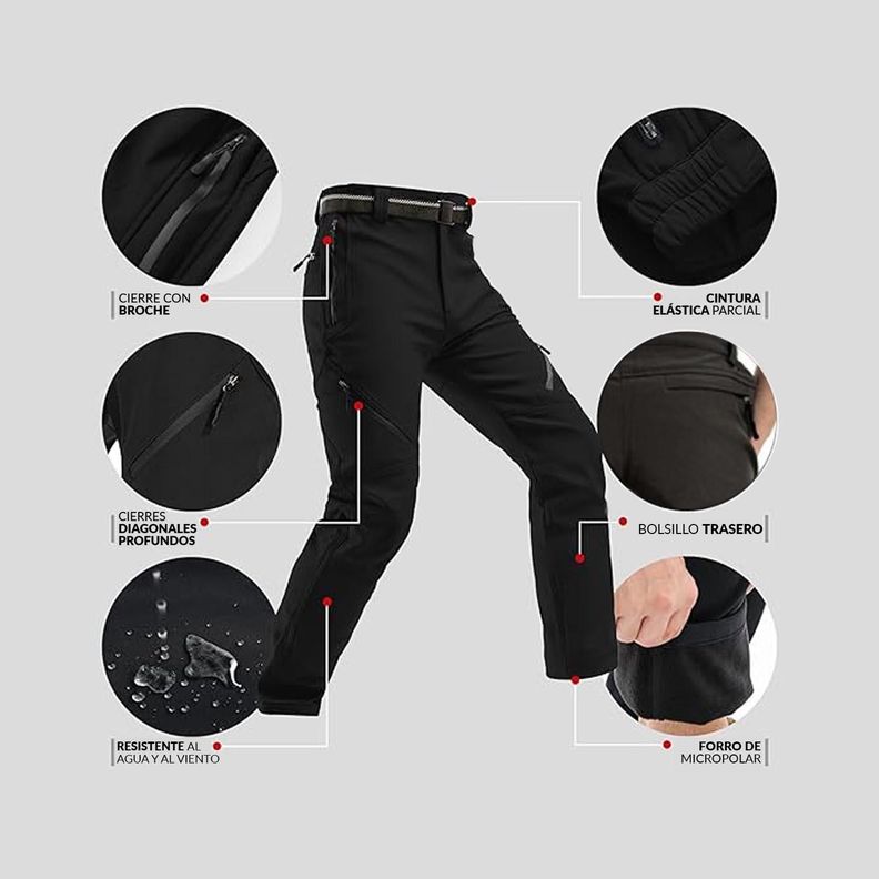 Pantalon Termico Softshell Impermeable-4