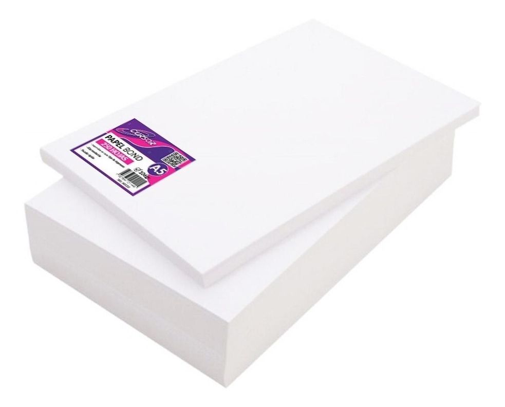 Papel Bond 106 Grs. Tamano A5 250 Hojas Agendas Blanco