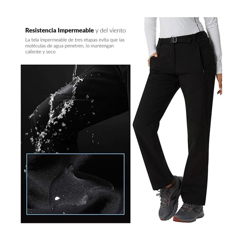Pantalon Termico Impermeable Softshell Con Micropolar Mujer-2