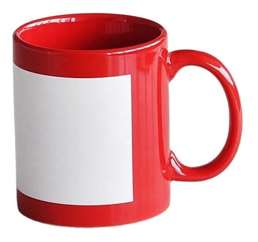 Tazon Taza Roja Con Parche Para Sublimar O Estampar 11oz Rojo 17