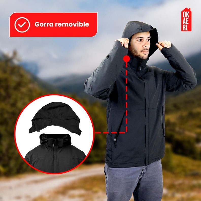 Chaqueta Cortaviento Impermeable Outdoor Hombre-4