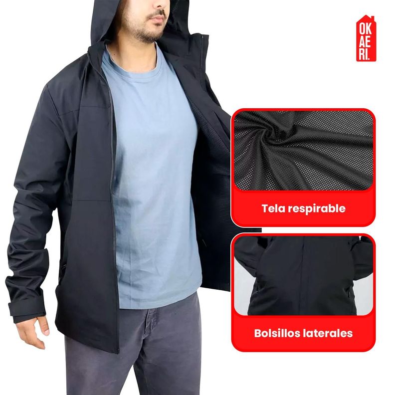 Chaqueta Cortaviento Impermeable Outdoor Hombre-7