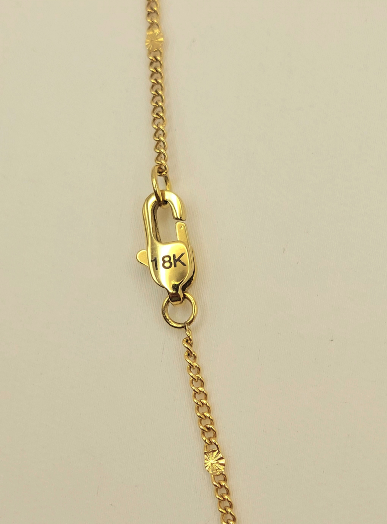 Cadena Tejido Destellos con Ángel Guardián Oro 18K-3