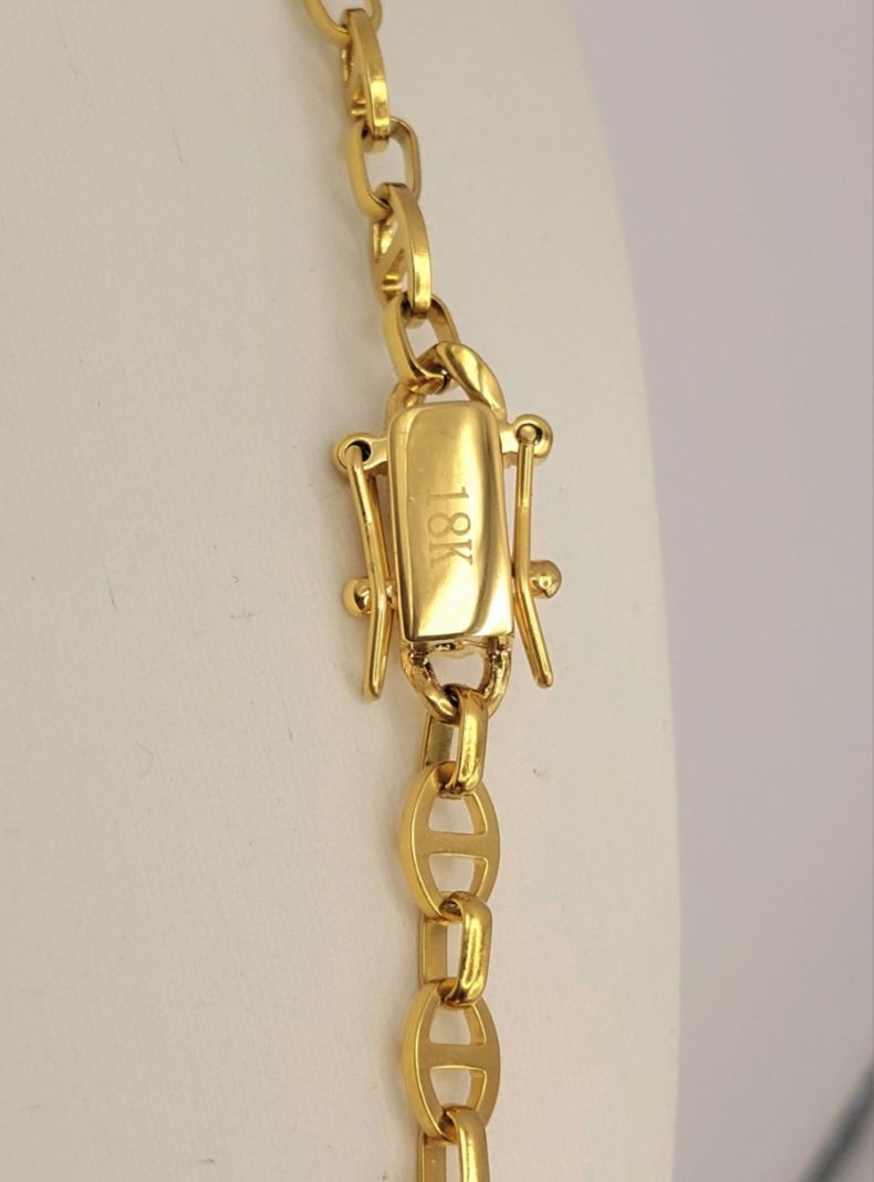 Cadena ORO 18K Laminado Tejido Ancla Broche Cajón -2