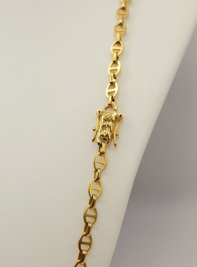 Cadena ORO 18K Laminado Tejido Ancla Broche Cajón -3