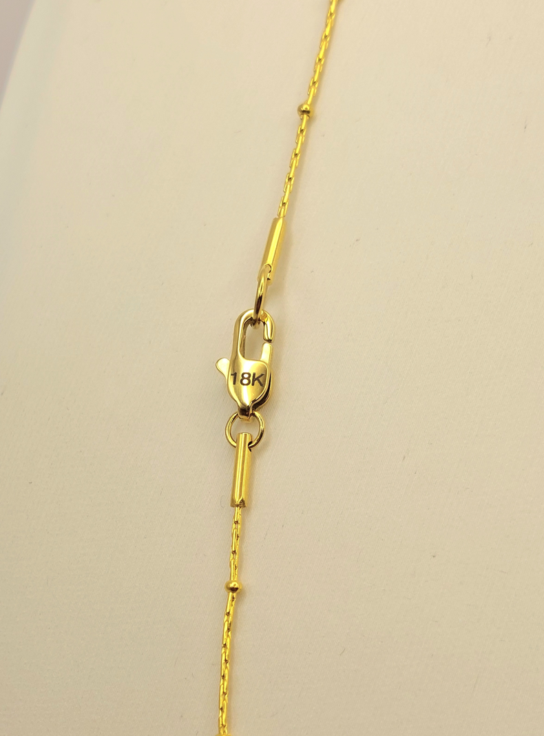 Cadena Tejido Mixto con Corazón de Oro Laminado 18k-2