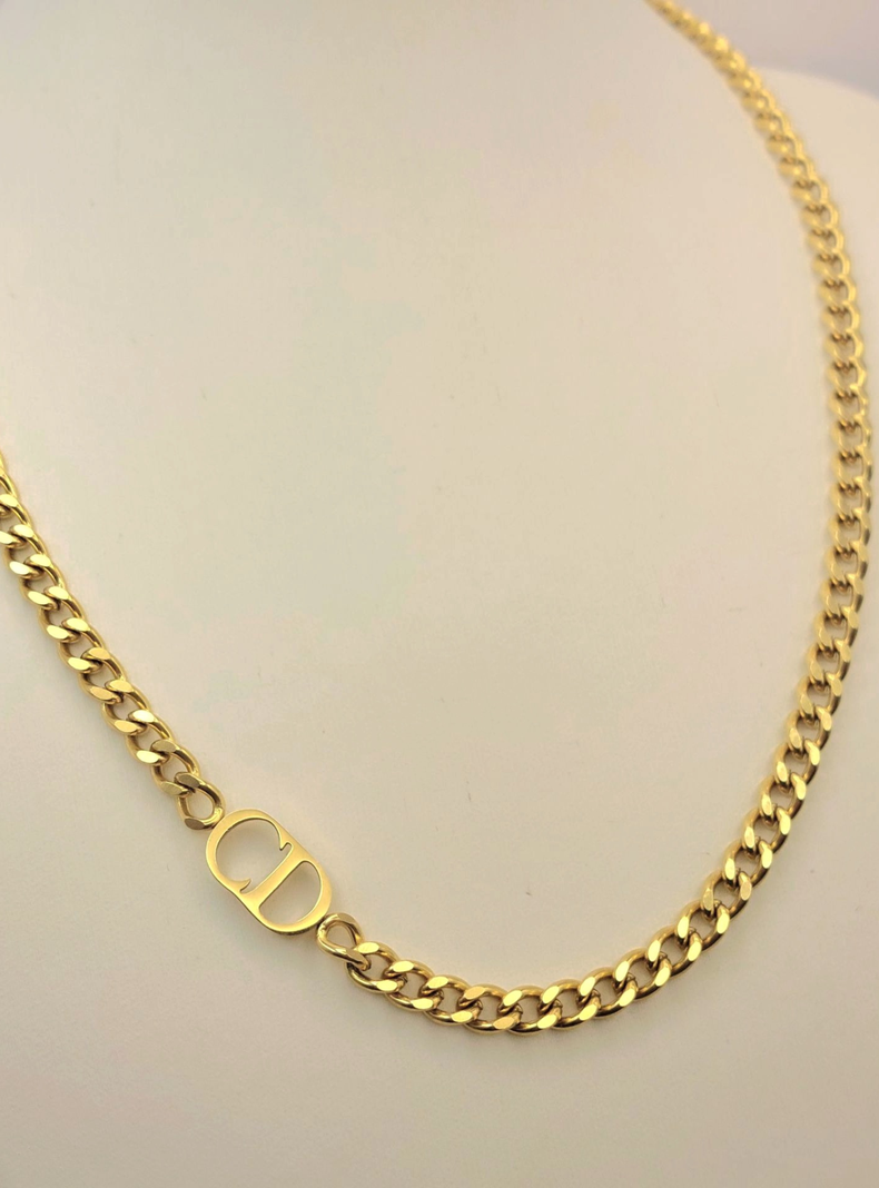 Cadena de Oro Laminado 18K Modelo Diseñador -0