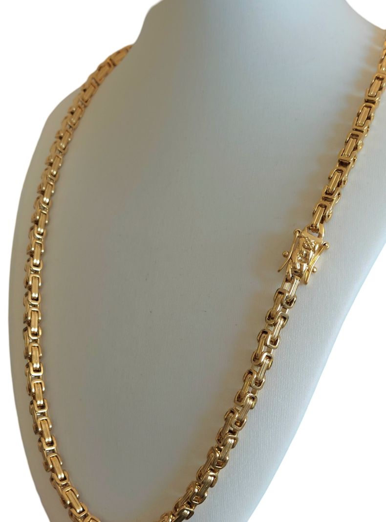 Cadena ORO Laminado 18K Tejido Camino Del Inca Broche Cajón -0