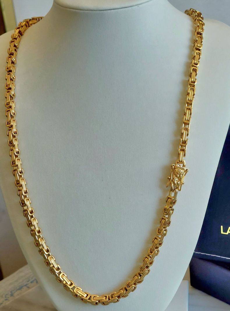 Cadena ORO Laminado 18K Tejido Camino Del Inca Broche Cajón -2
