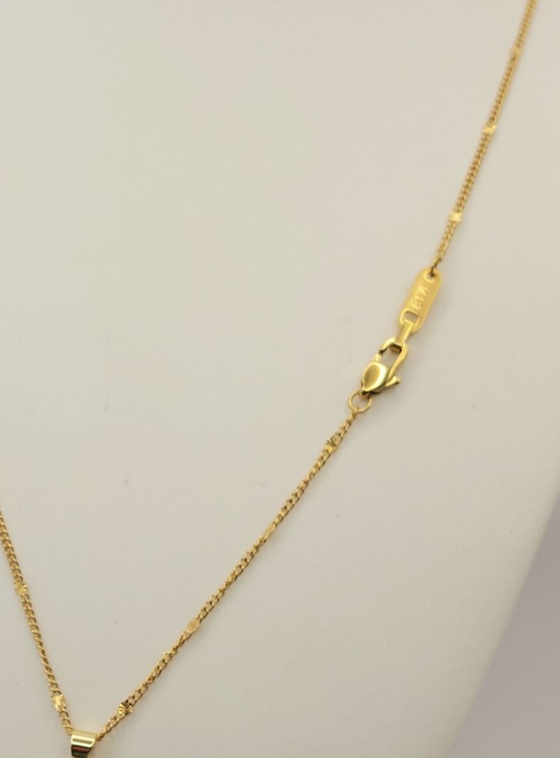  Cadena Oro Laminado 18K Virgen de Guadalupe con Esmeraldas -1