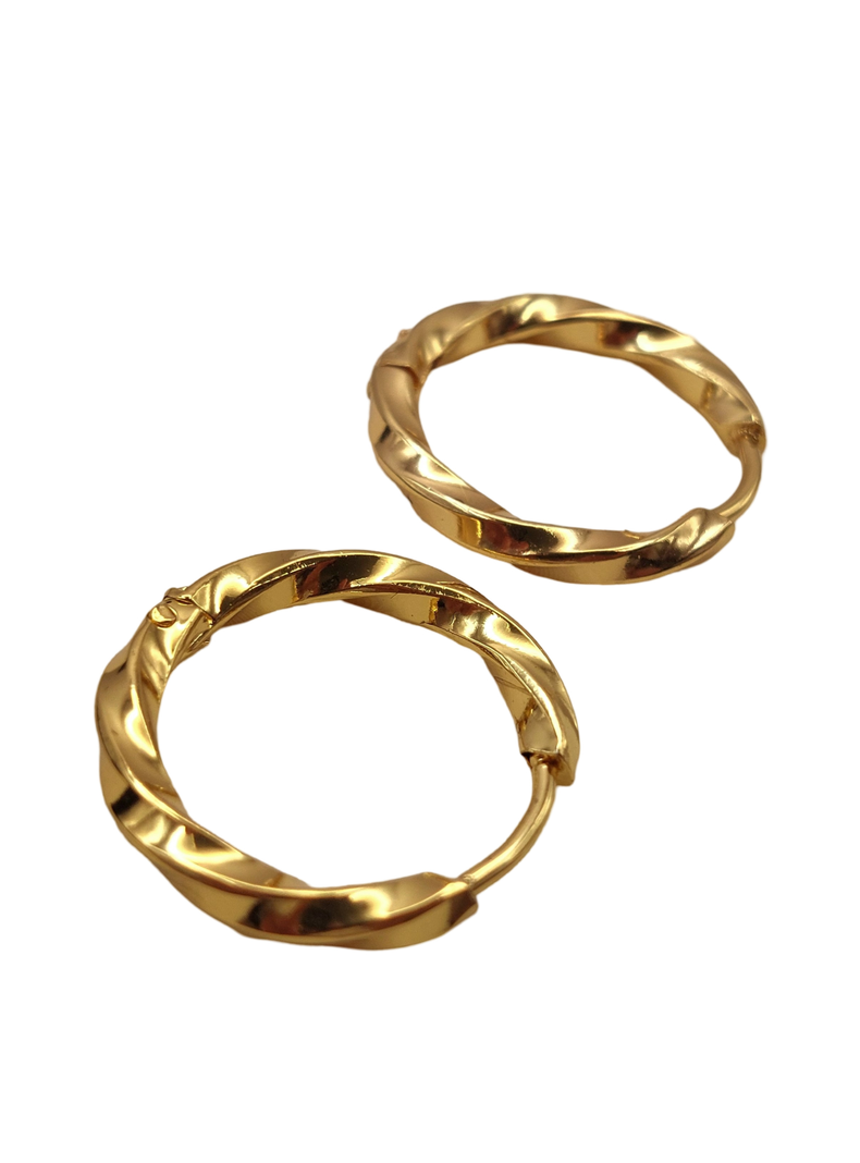 Argollas Enroscadas de Oro Laminado 18k, 20 mm-0