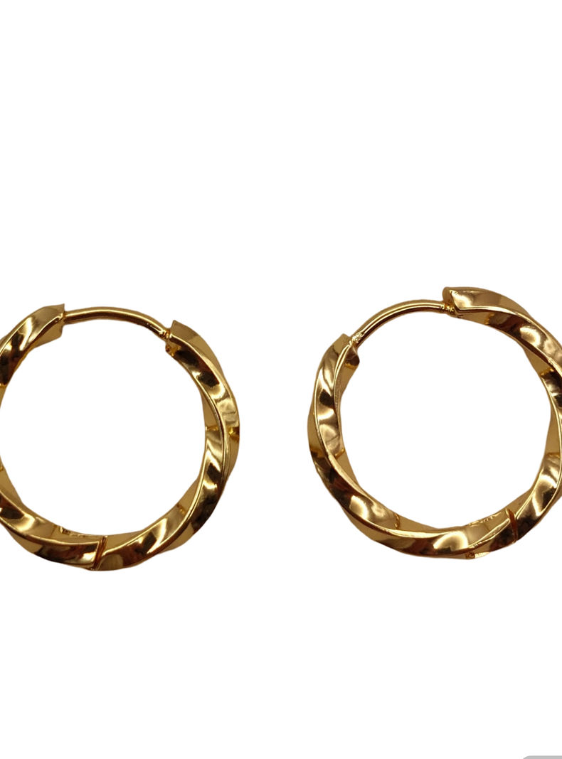 Argollas Enroscadas de Oro Laminado 18k, 20 mm-1