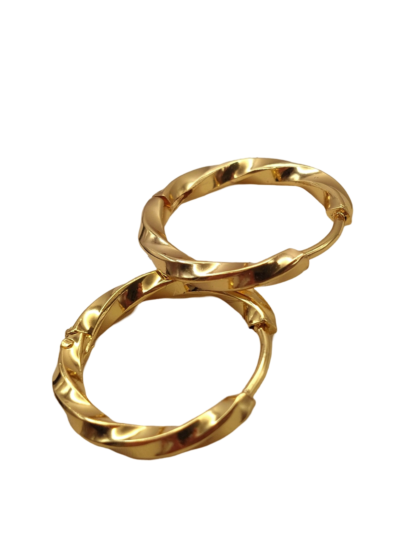 Argollas Enroscadas de Oro Laminado 18k, 20 mm-2