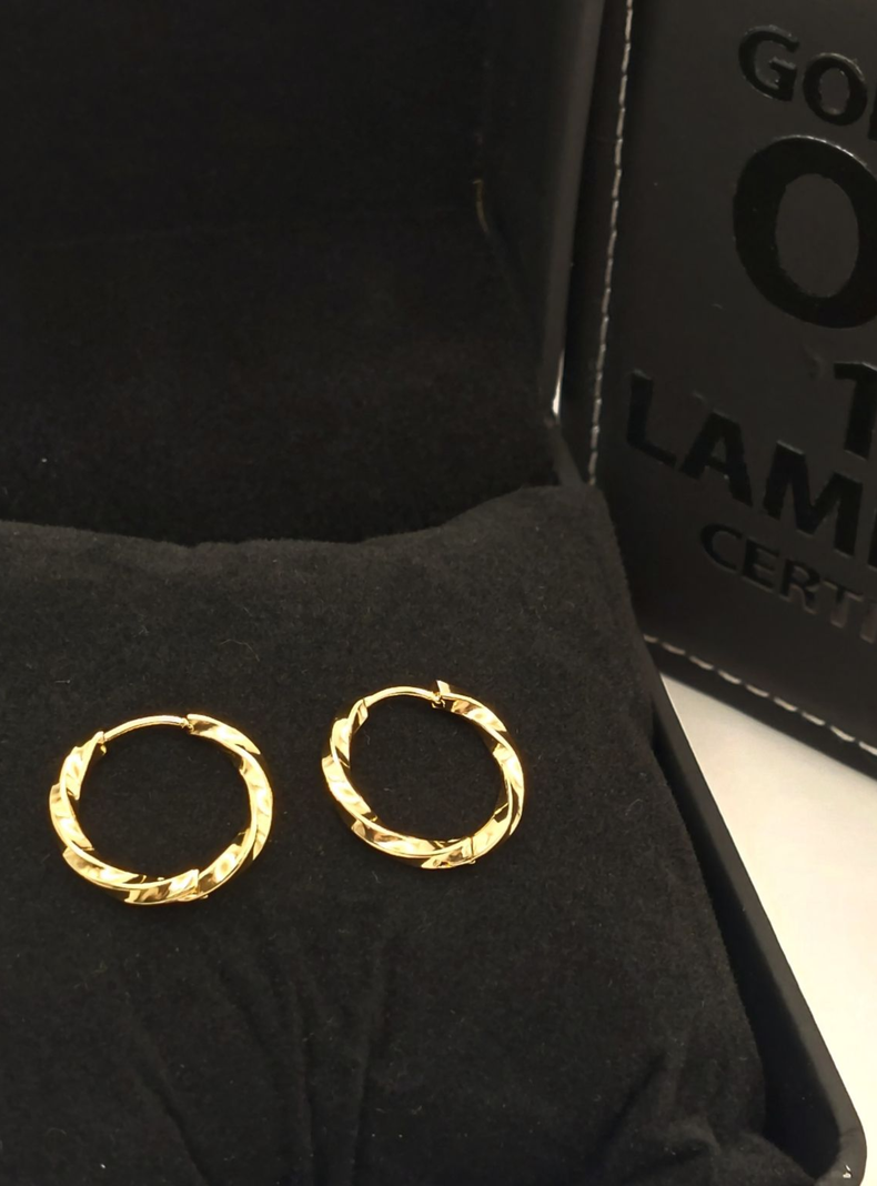 Argollas Enroscadas de Oro Laminado 18k, 20 mm-4