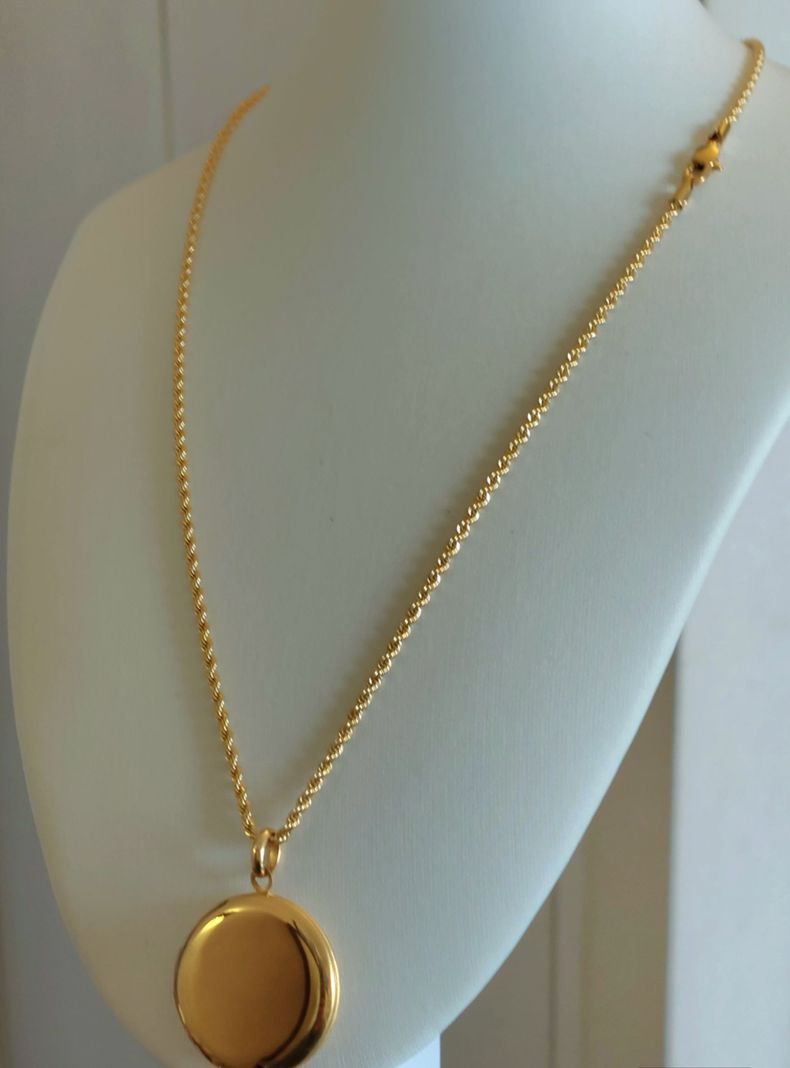 Relicario ORO 18K Laminado Cadena Tejido Tourbillon -3