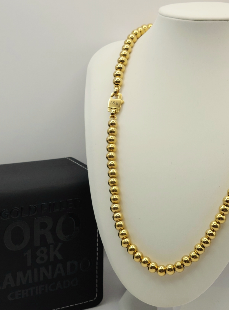Collar de Esferas Oro 18K Laminado -3
