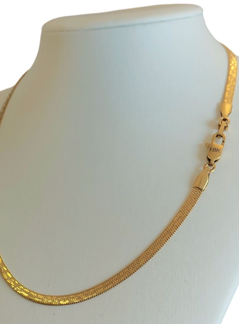 Cadena ORO Laminado 18K Tejido Serpiente Diseño Boa-2