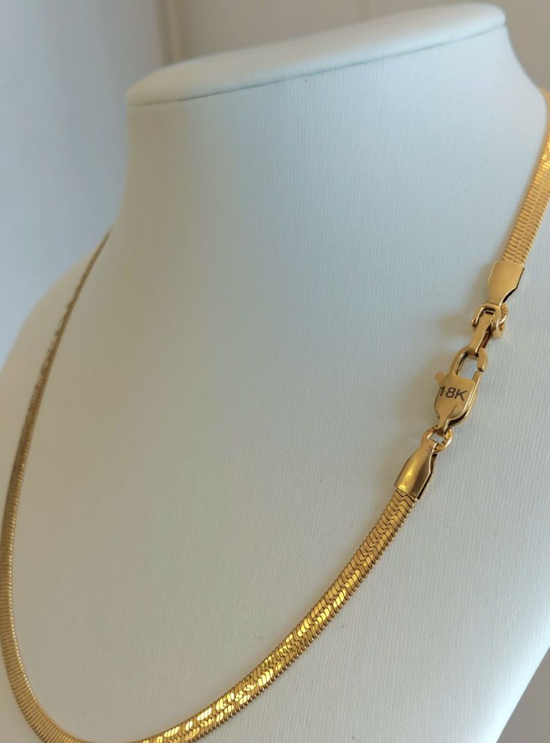 Cadena ORO Laminado 18K Tejido Serpiente Diseño Boa-6