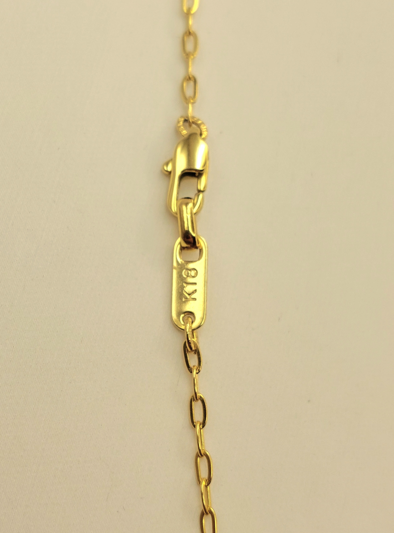 Cadena Tejido Clip con Medalla Angel del Amor, Chamuel Oro Laminado -2