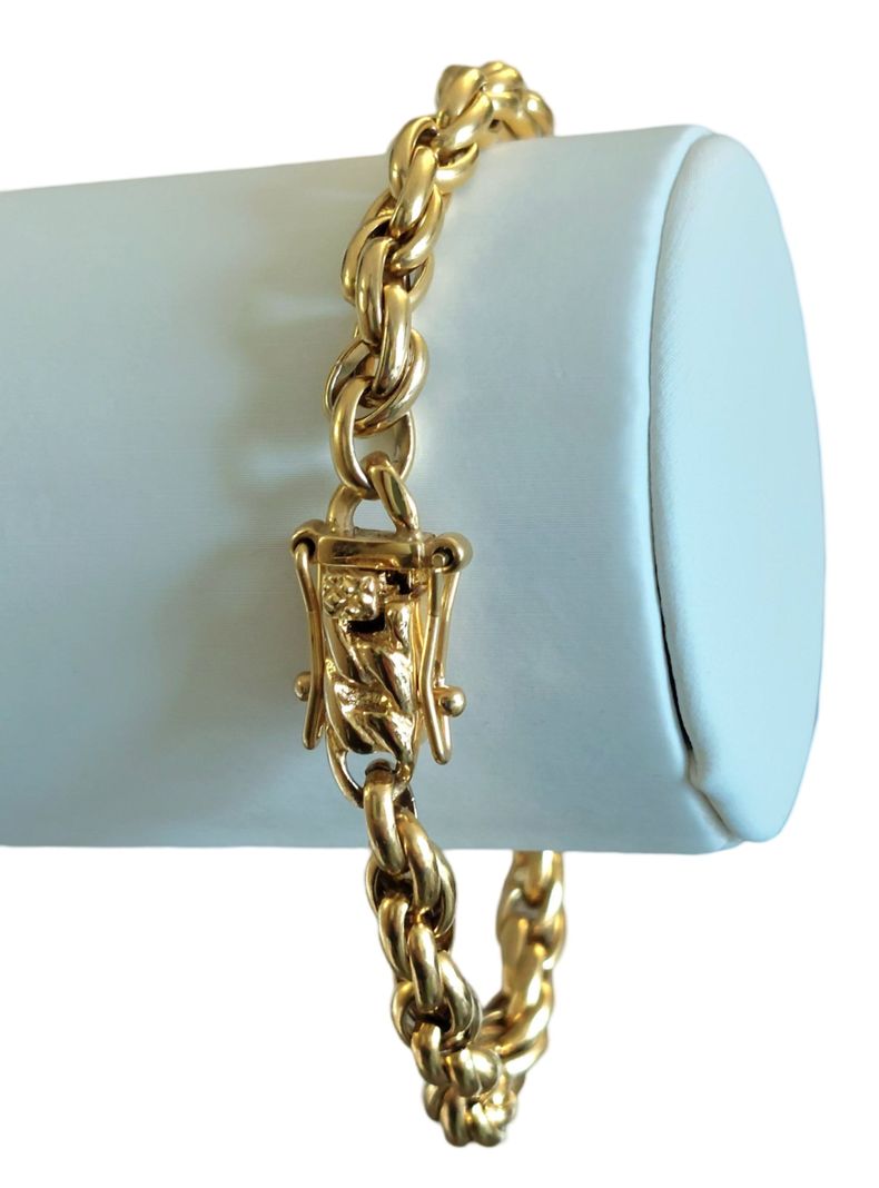 Pulsera ORO 18K Laminado Tejido Tourbillon grueso 5MM Grosor-0