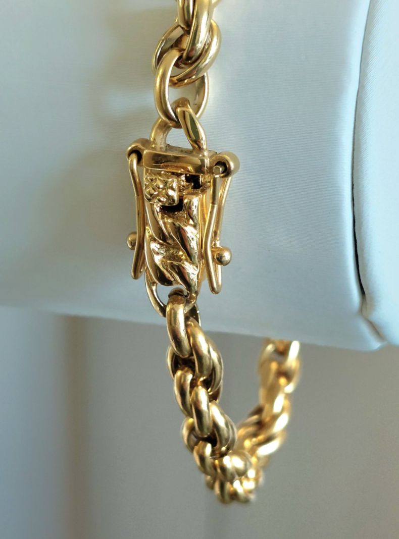 Pulsera ORO 18K Laminado Tejido Tourbillon grueso 5MM Grosor-5