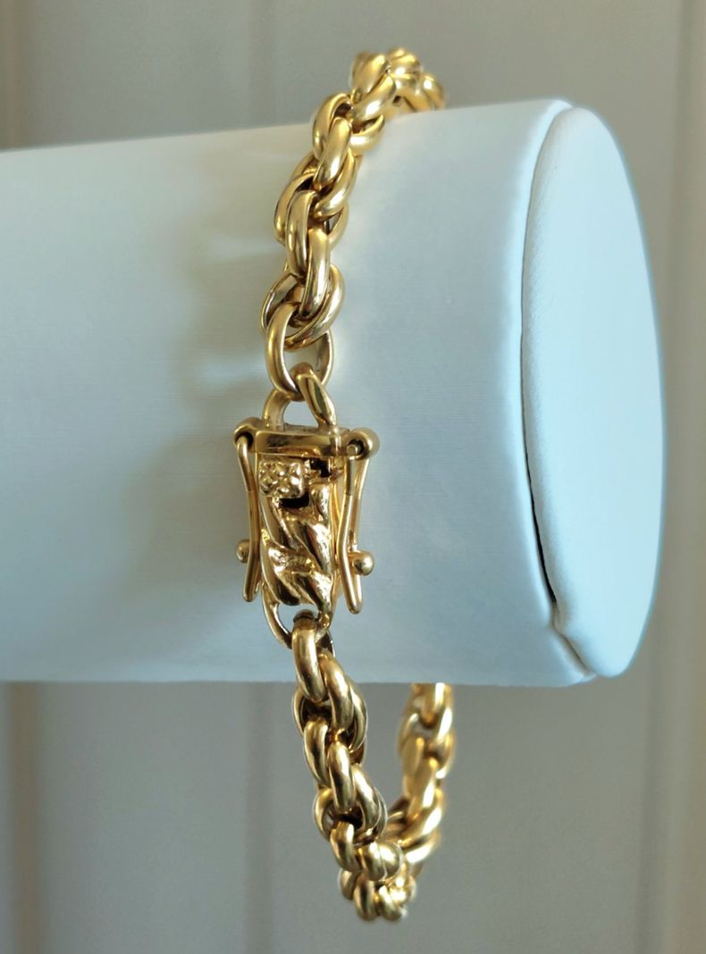 Pulsera ORO 18K Laminado Tejido Tourbillon grueso 5MM Grosor-6