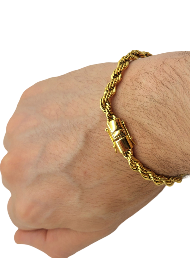 Pulsera Oro Laminado 18K Tejido Tourbillon 6 mm grosor -5