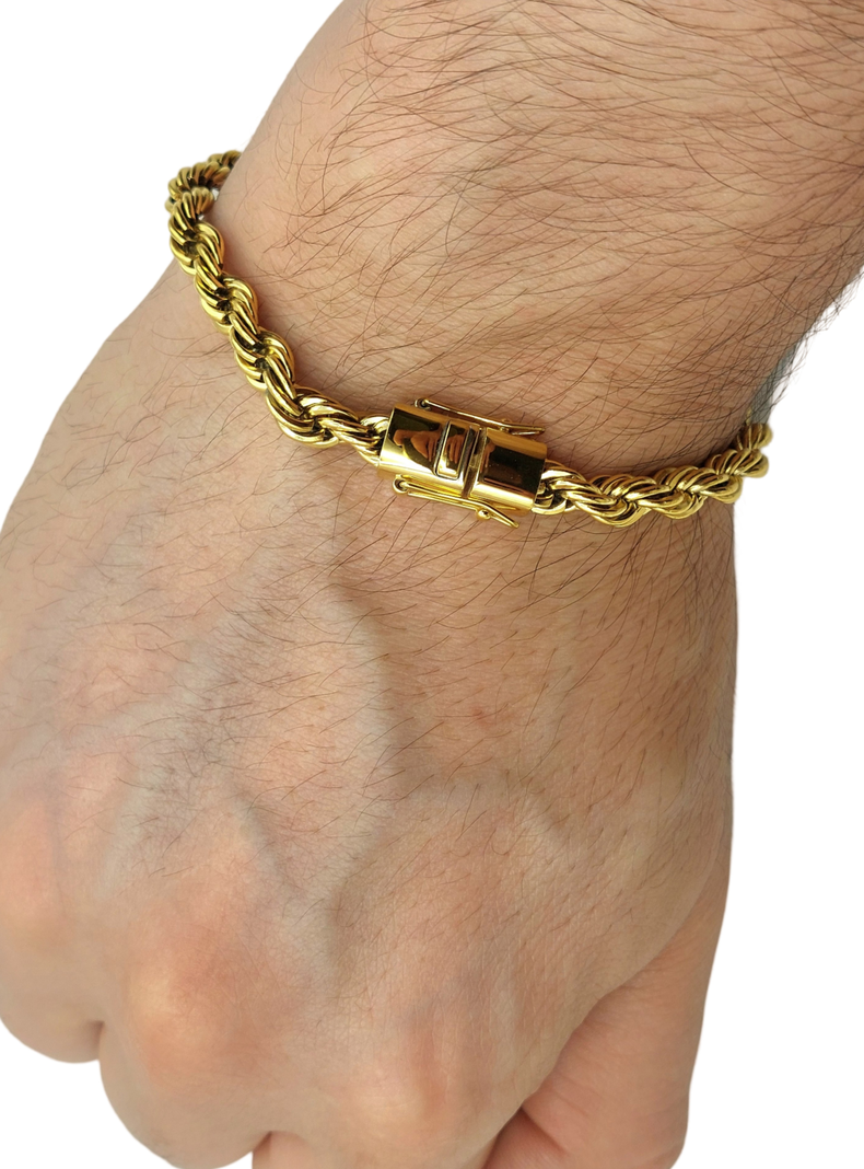 Pulsera Oro Laminado 18K Tejido Tourbillon 6 mm grosor -6