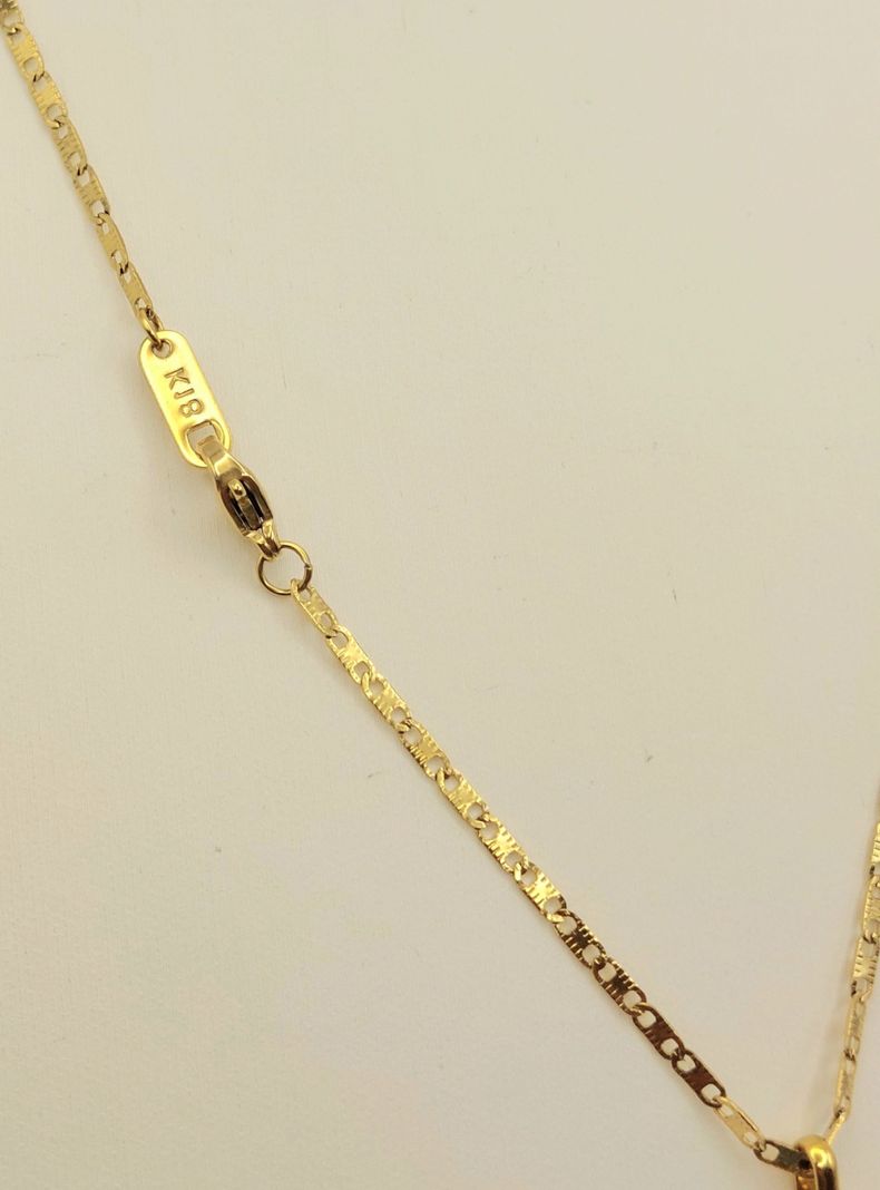 Cadena Oro Laminado Tejido Ancla Virgen Milagrosa de los Rayos -3