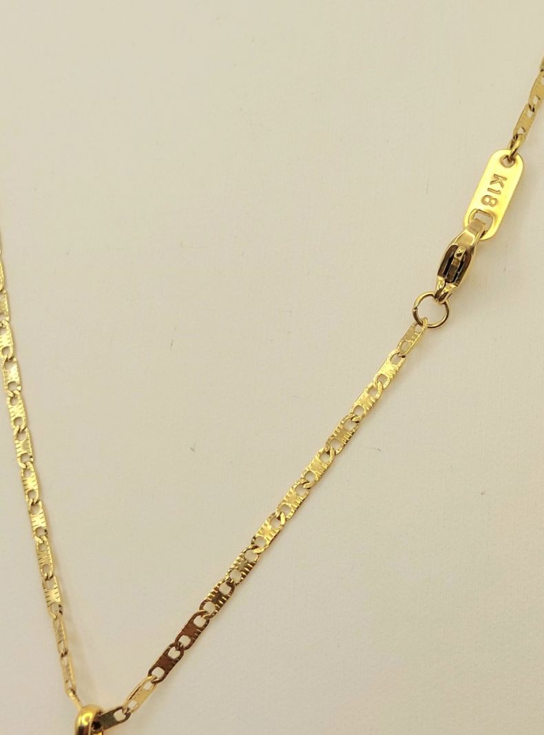 Cadena Oro Laminado Tejido Ancla Virgen Milagrosa de los Rayos -6