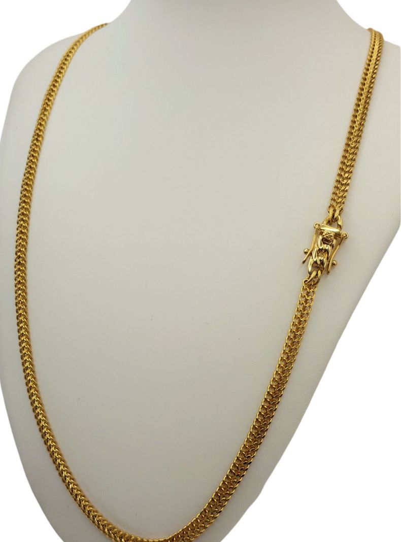 Cadena ORO Laminado 18K Tejido Chino Doble Carril -0