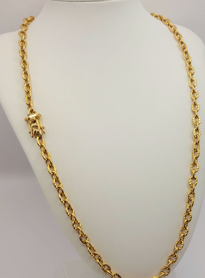 Cadena ORO Laminado 18K Tejido Chino Doble Carril -1