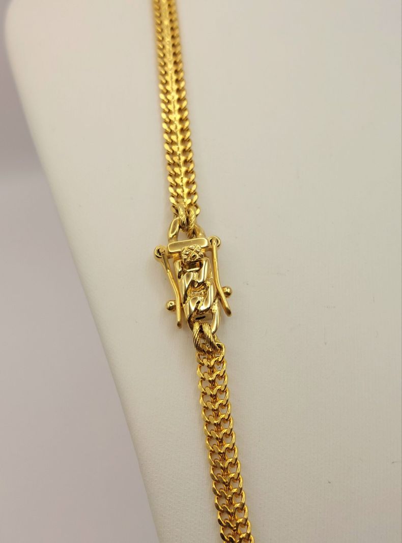 Cadena ORO Laminado 18K Tejido Chino Doble Carril -2