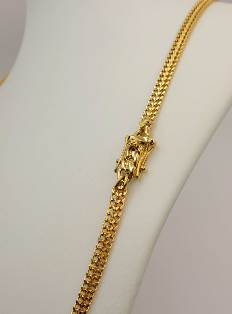 Cadena ORO Laminado 18K Tejido Chino Doble Carril -3