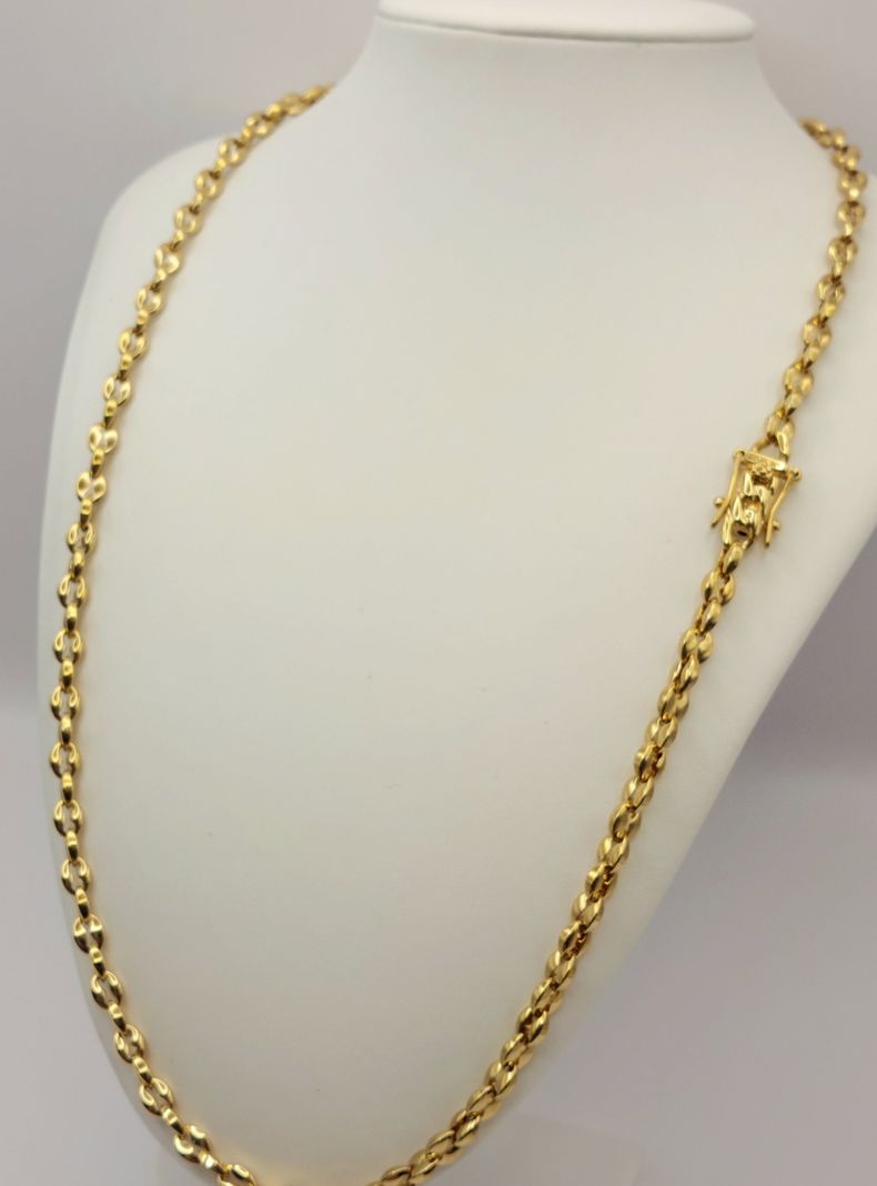 Cadena ORO Laminado 18K Tejido GUCCI Doble Broche Cajón -1