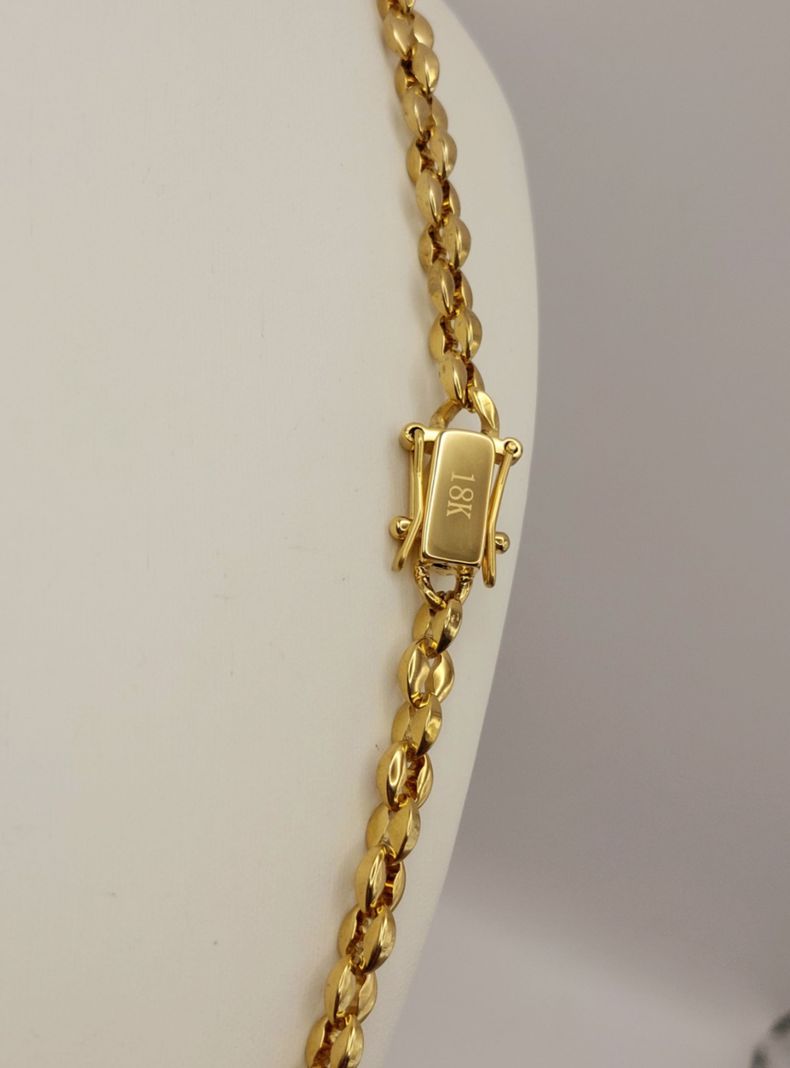 Cadena ORO Laminado 18K Tejido GUCCI Doble Broche Cajón -3