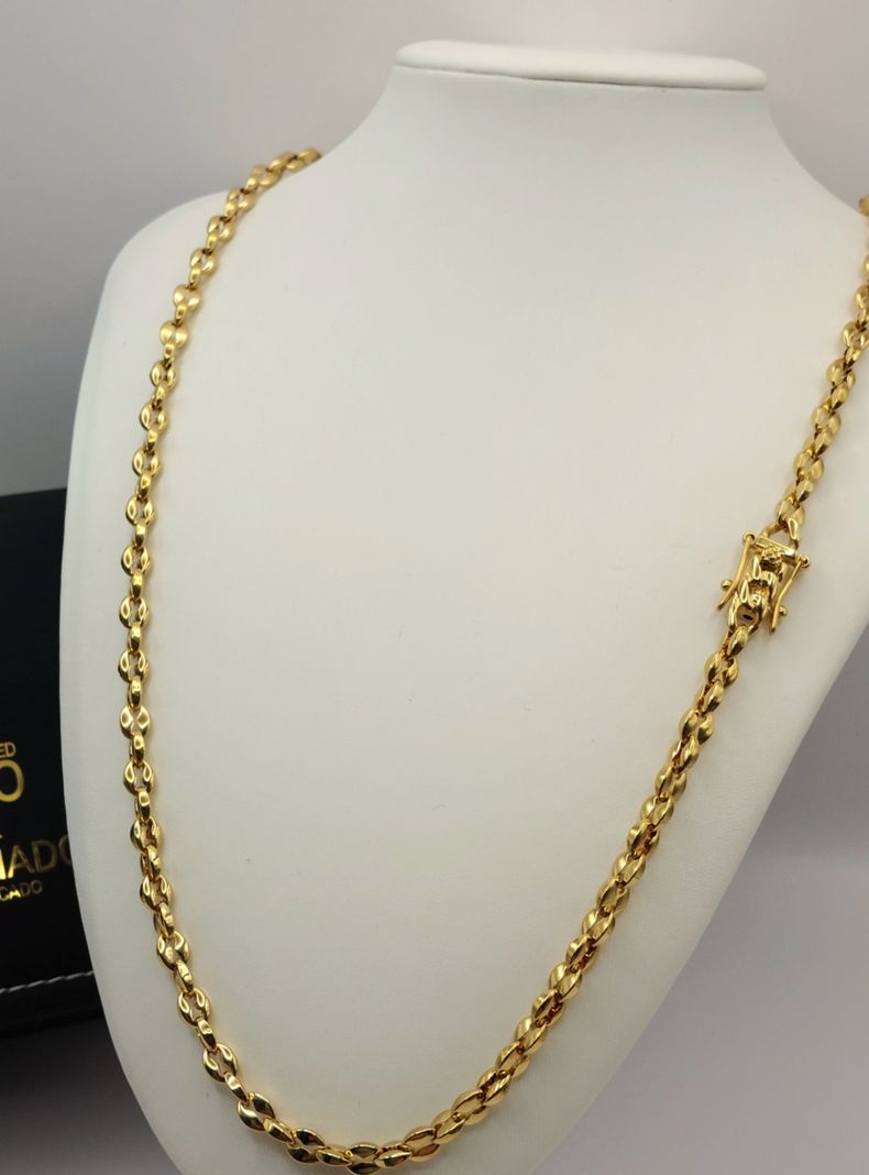 Cadena ORO Laminado 18K Tejido GUCCI Doble Broche Cajón -4