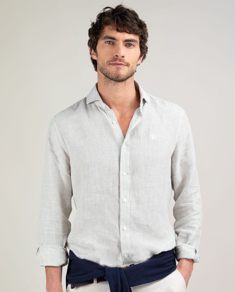 Camisa Lino Yale Verde HOMBRE PV 25