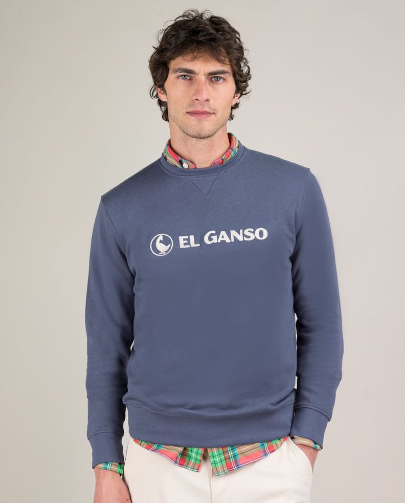 Sudadera Cuello Caja Bordado Marino HOMBRE PV 25