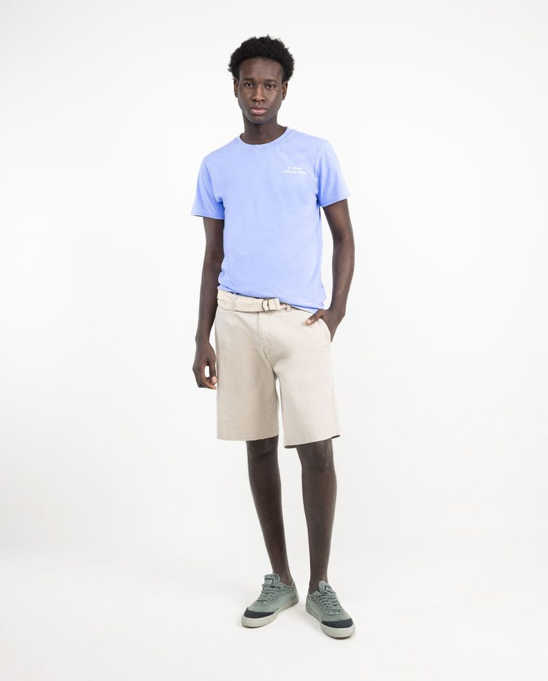 Camiseta Garment Dyed Tinte Natural Azul HOMBRE PV 25