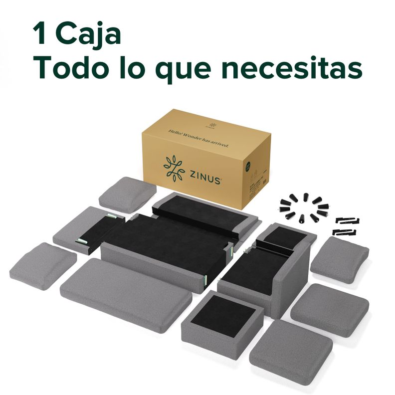 Sofá Zinus Hudson seccional 3 cuerpos Gris-3