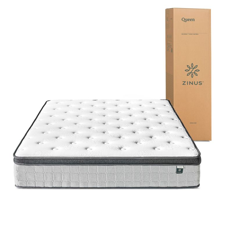 Colchón 1.5 plazas long Euro Top Resortes Pocket Zinus 105x200x30cm-0
